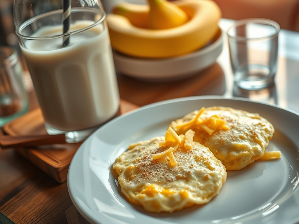 Mindful Breakfast: Eggs, Cheese, and a Protein Shake
