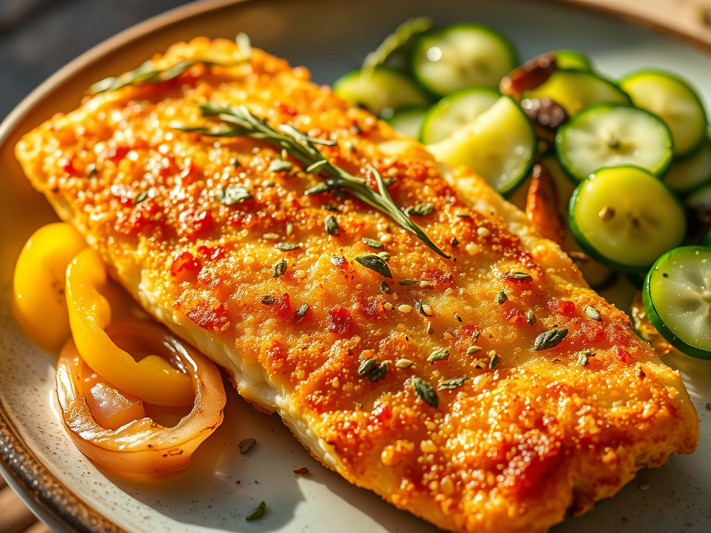 Simple Comfort: Crispy Fish Fillet with Cucumber Salad