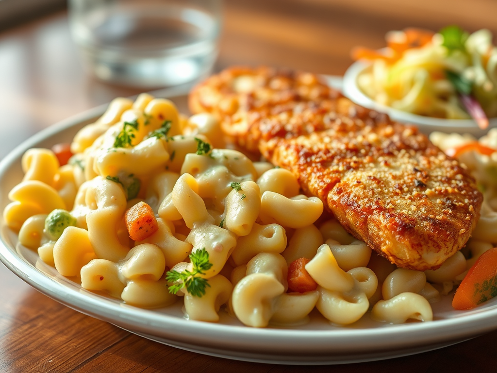 Comforting Three-Cheese Mac and Crispy Fish Recipe